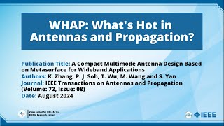 A Compact Multimode Antenna Design Based on Metasurface for Wideband Applications [upl. by Tolley906]