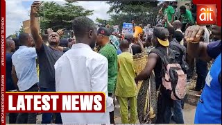 EndBadGovernance Protesters in Lagos singing old National Anthem [upl. by Yursa610]