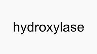 How to pronounce hydroxylase [upl. by Benedetto]