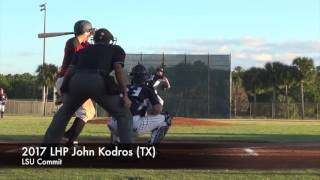 2017 LHP John Kodros TX LSU Commit 10 23 16 [upl. by Melvyn482]