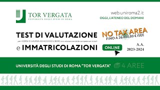 Test di valutazione e immatricolazioni online  Università degli Studi di Roma “Tor Vergata” [upl. by Mauricio443]