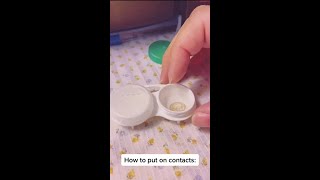 how to put contact lenses for beginners contactlenses mislens beginnersmakeup beauty [upl. by Gilus153]