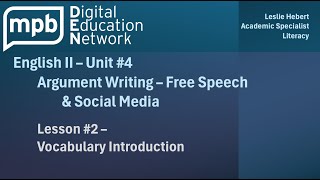 MPB English II Unit 4 Lesson 2 Vocabulary Introduction [upl. by Ahsac]