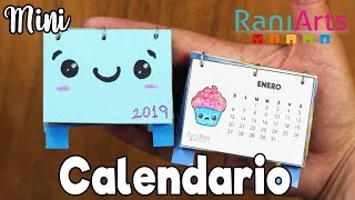 MINI CALENDARIO 2019 Fácil  DIY  MINI CALENDAR [upl. by Uyekawa939]