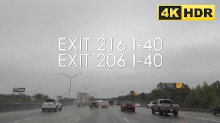 I40 216 to I40 206 Greensboro to Kernersville  North Carolina USA  Rainy Road Tour  4K HDR [upl. by Azeel]