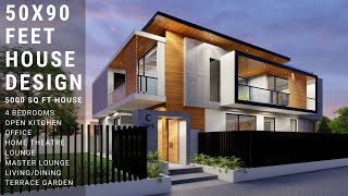 50x90 feet House Design  5000 sq ft Luxury House India  INTERIOR amp EXTERIOR [upl. by Notsnorb298]