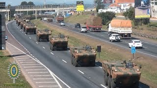 Mega comboio de Blindados do Exército Brasileiro em Curitiba [upl. by Valdas200]