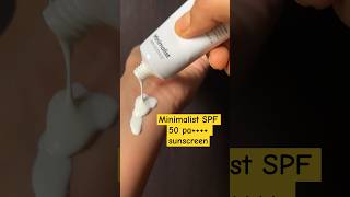 Minimalist broad spectrum sunscreen SPF 50 honest review youtubeshorts viralvideo Nykaa [upl. by Novahc]