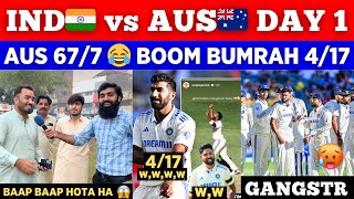 Boom Bumrah 417 Siraj 217 IND🇮🇳 vs AUS🇦🇺 Day 1 Stumps  Aus Software Updated  Pak Public Reaction [upl. by Saul]