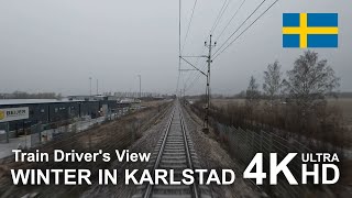 4K CABVIEW Winter in Karlstad Stockholm to Karlstad [upl. by Haimirej570]