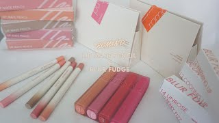 2023 NEW ROMAND LIP MATE PENCIL amp BLUR FUDGE TINT REVIEW amp SWATCH  Lululand [upl. by Dougy370]