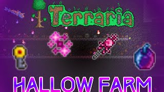 Terraria 13 Quick and Easy Hallow Farm Rod of Discord Unicorn Mount and more [upl. by Allister504]