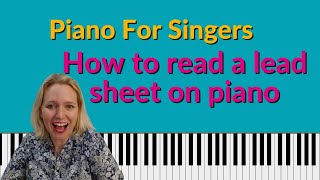 Piano for Singers  How to Read a Lead Sheet on piano [upl. by Einnor]