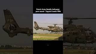 French Army Aérospatiale Gazelle helicopter Zagreb Croatia 1996  pure sound [upl. by Necaj]