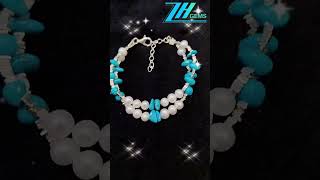 GN2024120602 Winter Holiday Gift Double Layer Pearl with Natural sterling treatment Turquoise [upl. by Copland595]