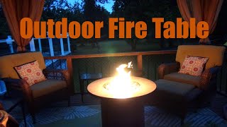 How to Propane Gas Outdoor Fire Pit Fire Table with Fire Glass Setup and demo [upl. by Mori]