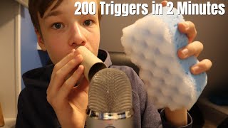 ASMR 200 Triggers In 2 Minutes [upl. by Sllew]