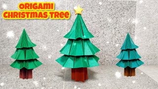 Origami Christmas Tree  Christmas Origami  Origami tutorial  Paper craft [upl. by Alaehs819]