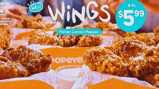 POPEYES  POPEYES LOUISIANA KITCHEN COMMERCIAL 2024  POPEYES HONEY LEMON PEPPER WINGS 599 6PC [upl. by Clabo215]