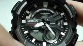 Setting Casio AEQ110W analog time  How to set AEQ110W [upl. by Michiko]