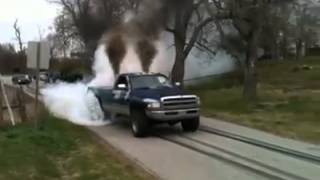 12 valve dodge cummins Funeral burnout paying respects [upl. by Quenby]