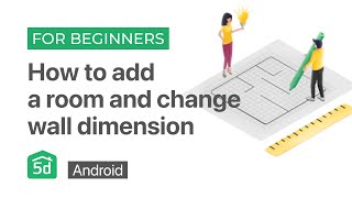 How to add a room and change wall dimension on Android  Mobile and Tablet  Planner 5D [upl. by Tlok]