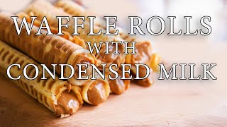 WAFER ROLLS WITH CONDENSED MILK  SIMPLE RECIPES [upl. by Styles]