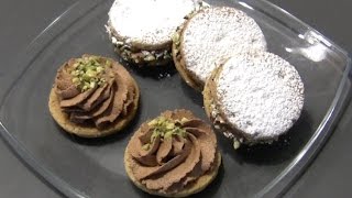 Biscotti di pasta frolla con mousse al cioccolato  Dolci facili e veloci [upl. by Nunciata]