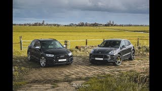 Porsche Macan Turbo vs Audi SQ5  AutoLeven  Overview amp Sound [upl. by Hiamerej]