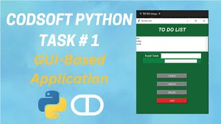 Codsoft python task 1  TO DO List  GUI Based application  internship Computing Devotion [upl. by Neelyam]