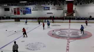 Kalkaska Rhinos Jr Hockey Club  2 Defensemen Grayson Vickers protecting his teammates [upl. by Ahsiak443]