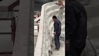 Production and installation of stepped concrete prefabricated landscape retaining walls concrete [upl. by Seka18]