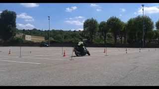 Permis moto 2013 nouveau slalom Anti Pilote de Ligne Droite [upl. by Arraeis215]