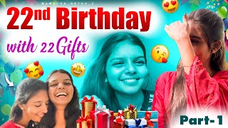 22nd బర్త్డేకి 22 గిఫ్ట్స్ ఇచ్చాను PART1❤️🥳 Spoorthy రియాక్షన్ 😳😭birthday bestfriend surprise [upl. by Htide]