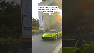 Lamborghini Huracan evo Spyder is ruling in Hyderabad Roads 🔥explore viralvideo lamborghinihuraca [upl. by Dedie623]