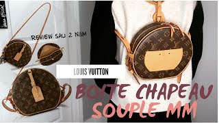 Review Louis Vuitton bags after 2 years of use  Boite Chapeau Souple MM  Unboxing Louis Vuitton [upl. by Yanehs]