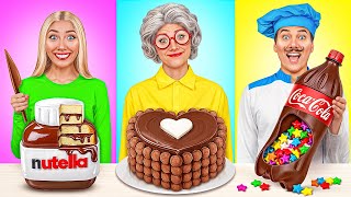 Me vs Grandma Chocolate Food Challenge  Funny Moments by Choco DO [upl. by Zetnwahs]