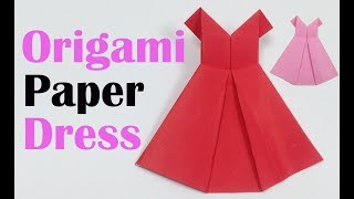 How to Make a Pretty Origami Paper Dress 👗  Origami Paper Folding Craft Videos Tutorials for Kids [upl. by Thomson]