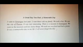 Paragraph A great day you hadA memorable day [upl. by Zipah239]