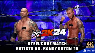 Batista vs Randy Orton  Steel Cage Match  WWE 2K24 PS5 Gameplay 4K [upl. by Yramesor665]