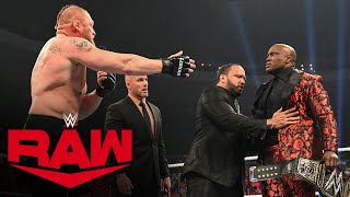 Brock Lesnar demands to be added to WWE Championship Elimination Chamber Match Raw Jan 31 2022 [upl. by Enitsenre]