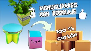 3 Ideas con CARTÓN RECICLAJE  Ecobrisa [upl. by Elades]