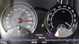 80280kmh BMW M2 PP Perf 30 turbo vs Škoda Octavia VRS 20 TSI APR3 [upl. by Adalie]