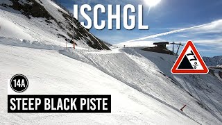 Skiing steep black piste 14a in Ischgl Samnaun [upl. by Hcahsem]