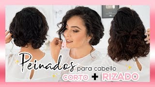 PEINADOS PARA CABELLO CORTO Y RIZADO 💁🏻 FABI ORTIZ [upl. by Anuqahs]