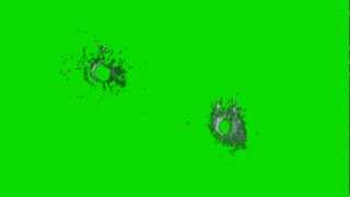 bullet holes in glass green screen animation [upl. by Nosredneh]