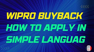 Wipro Buyback 2023 How To Apply in Zerodha [upl. by Anaujait]