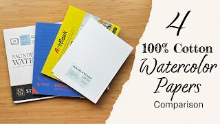 4 100 Cotton Watercolor Papers Comparison [upl. by Arelus]