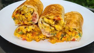 Voici une recette de Wrap au poulet grillé a la poêle ✔ recette économique ✔ Tacos [upl. by Si]