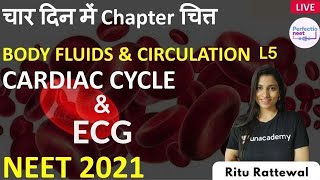 L5 Cardiac Cycle amp ECG  4 Din me Chapter Chitt  NEET 2021  Ritu Rattewal [upl. by Anemix825]